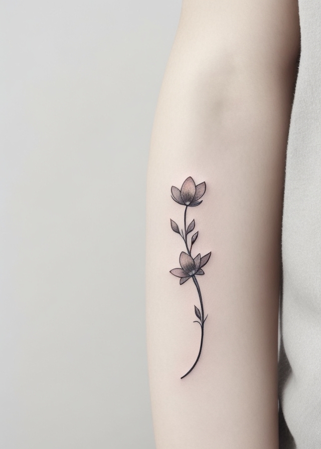 AI-Generated Minimalist Flower Tattoos Design That Will Blow Your Mind