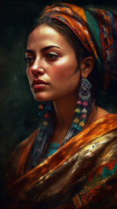 AI Generated : Traditional Vintage Mexican Women Portraits