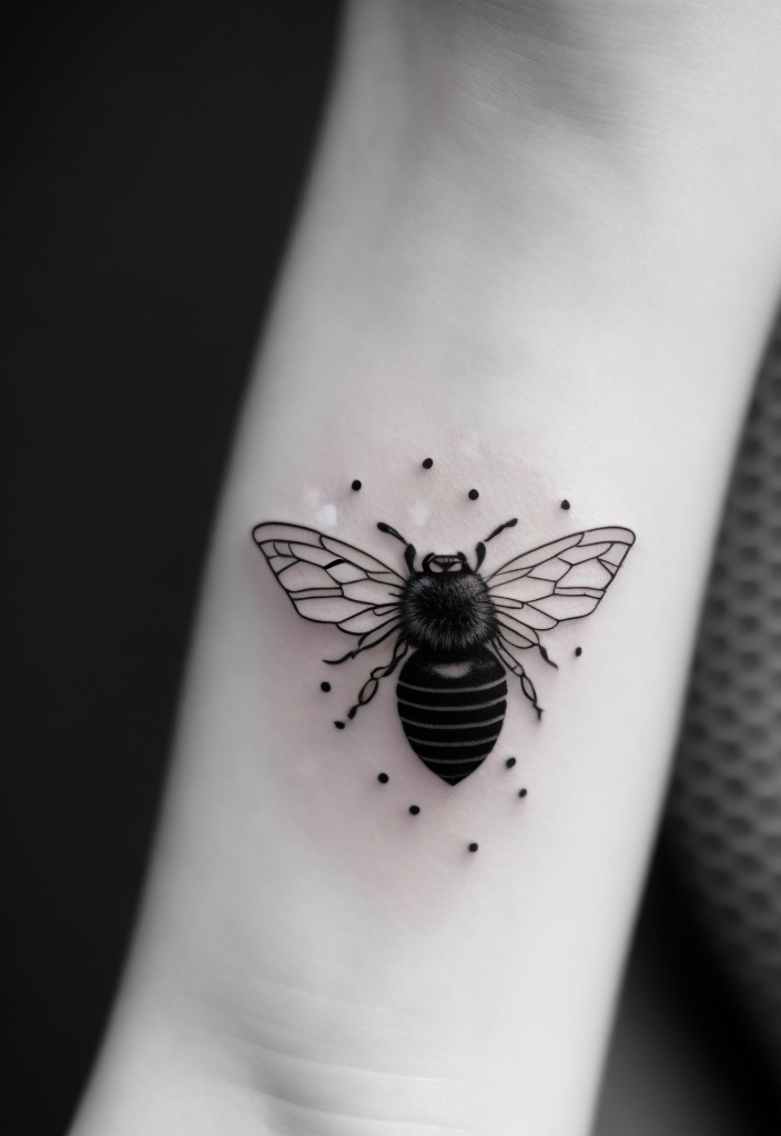 Minimalist Bee Tattoo Designs Ideas