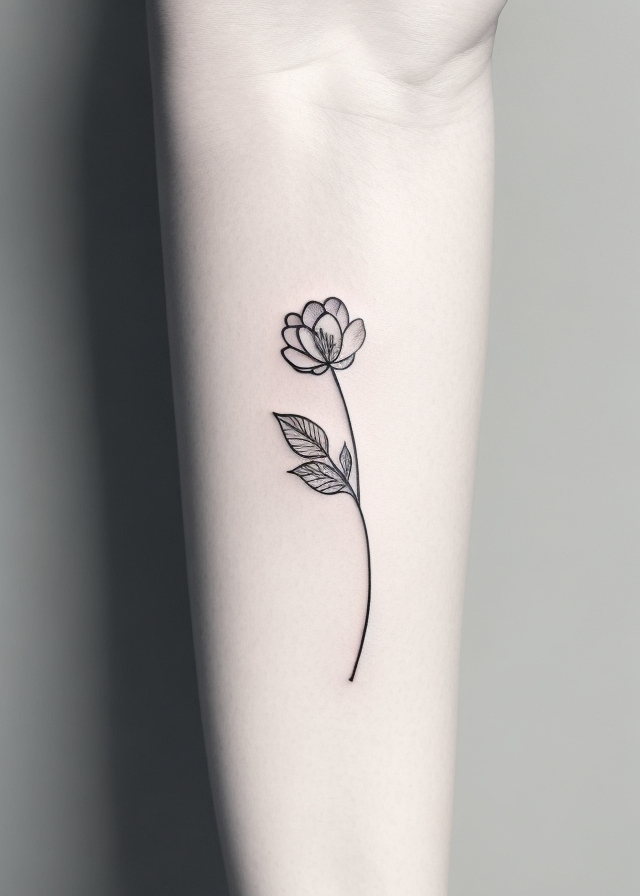 Minimalist Flower Tattoos Design Ideas