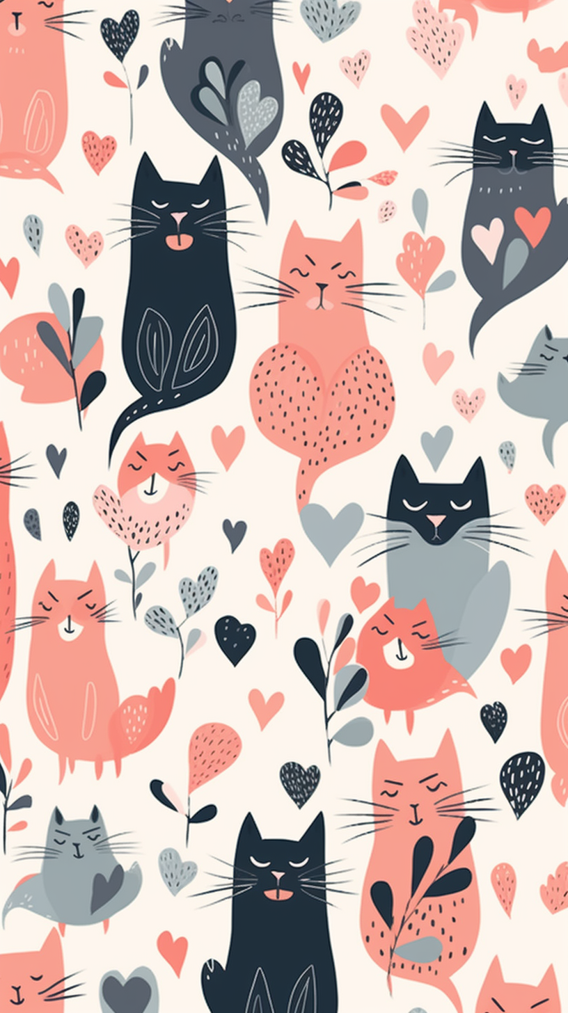 50 Cute Cats Aesthetic Patterns Wallpaper Collections