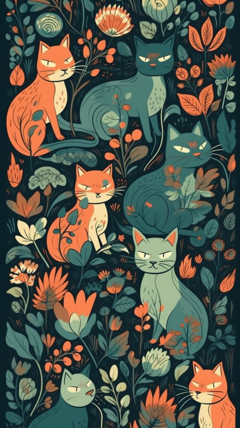 50 Cute Cats Aesthetic Patterns Wallpaper Collections